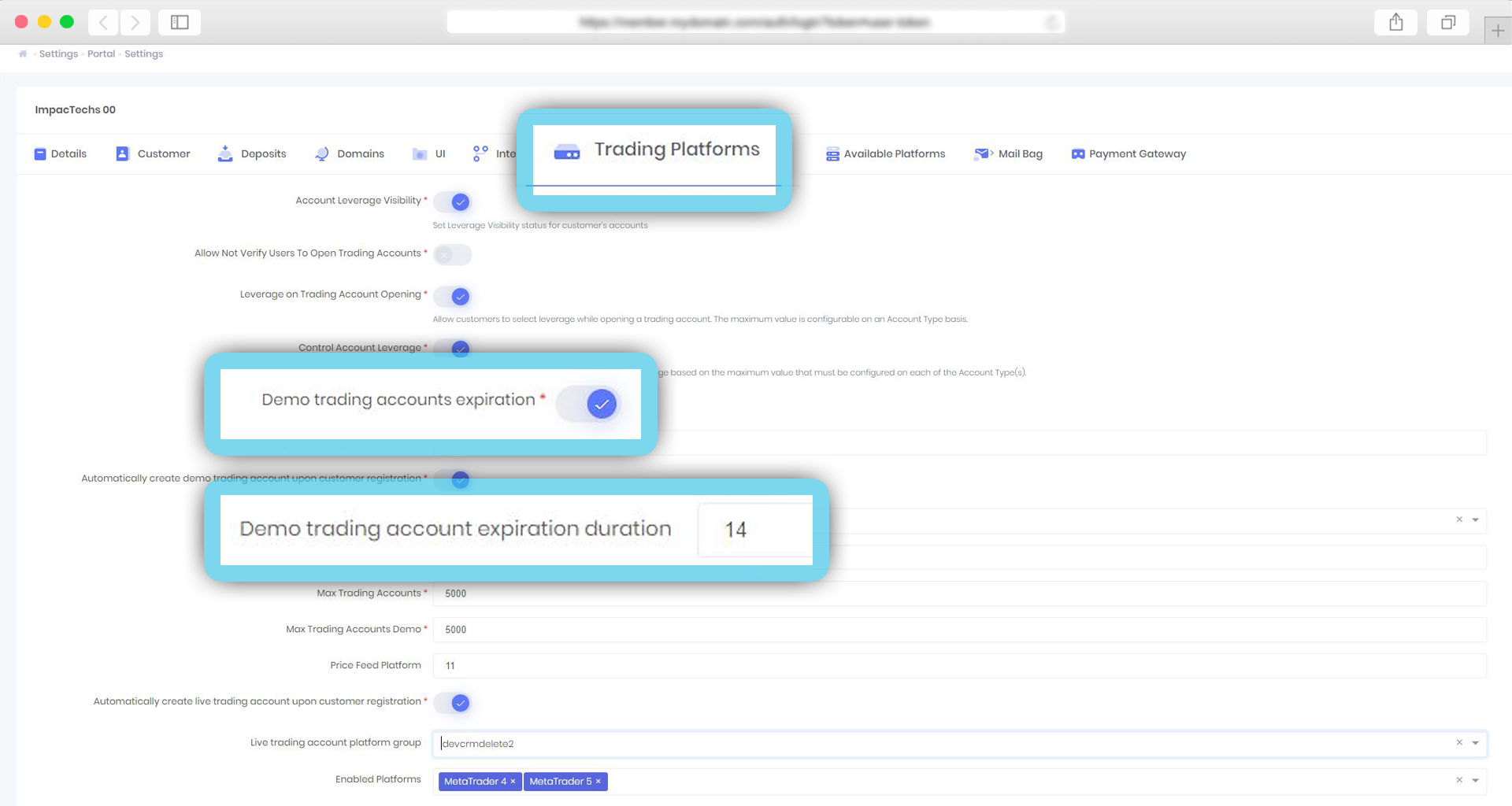 Trading platforms